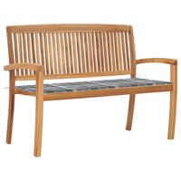 Tuinbank stapelbaar met kussen 128,5 cm massief teakhout - thumbnail