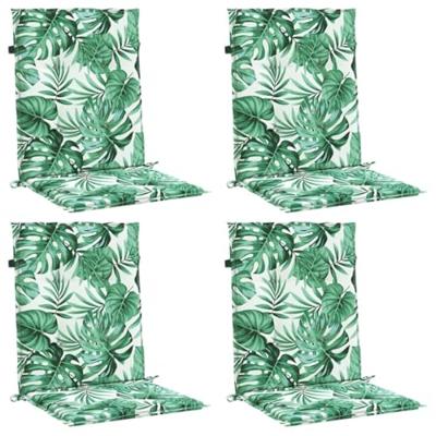 VidaXL Stoelkussens 4 st lage rug bladpatroon stof