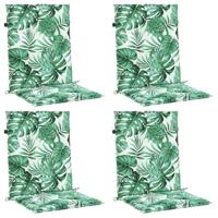 VidaXL Stoelkussens 4 st lage rug bladpatroon stof - thumbnail