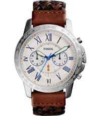 Horlogeband Fossil FS5298 Leder Bruin 22mm