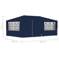 Partytent met zijwanden professioneel 90 g/m 4x6 m blauw - thumbnail