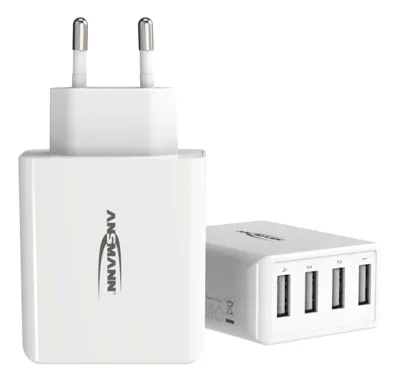 Ansmann HomeCharger HC430 USB-oplader 30 W 4x USB-A Wit Binnen