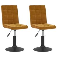 Eetkamerstoelen draaibaar 2 st fluweel bruin - thumbnail