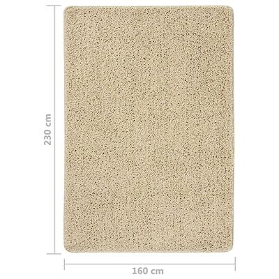 Vloerkleed shaggy anti-slip 160x230 cm crmekleurig