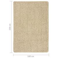 Vloerkleed shaggy anti-slip 160x230 cm crèmekleurig - thumbnail