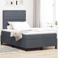 Boxspringbed met matras en LED fluweel donkergrijs 120x190 cm - thumbnail