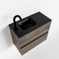 MONDIAZ ADA 60cm toiletmeubel dark brown. LEX wastafel urban links 1 kraangat - thumbnail