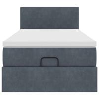 Ottoman bed met matras en LED's 140x190cm fluweel donkergrijs - thumbnail