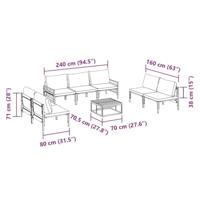 Tuinbankenset met kussen 8 pcs Zwart Staal - thumbnail
