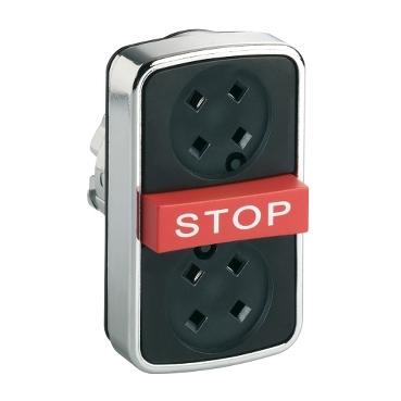 Schneider Electric ZB4BA791 ZB4BA791 Terugstelbaar (Ø) 22 mm STOP Chroom 1 stuk(s)