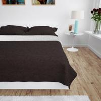 VidaXL Bedsprei dubbelzijdig 230x260 cm quilt crème en bruin - thumbnail