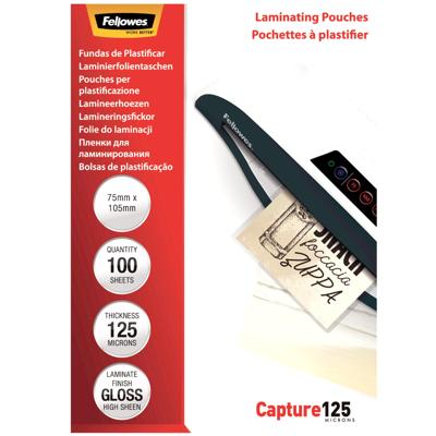 Fellowes lamineerhoes Capture125 ft 75 x 105 mm, 250 micron (2 x 125 micron), pak van 100 stuks