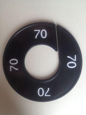 Maatring zwart/wit 70