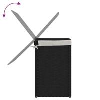 VidaXL Wasmand met 2 vakken 53x35x57 cm poly rattan zwart - thumbnail