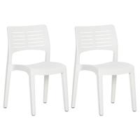 Tuinstoelen 2 st polypropeen wit - thumbnail