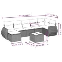 8-delige Loungeset met kussens poly rattan beige - thumbnail