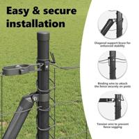 VidaXL Hek met paal grijs 0,8 x 25 m staal - thumbnail