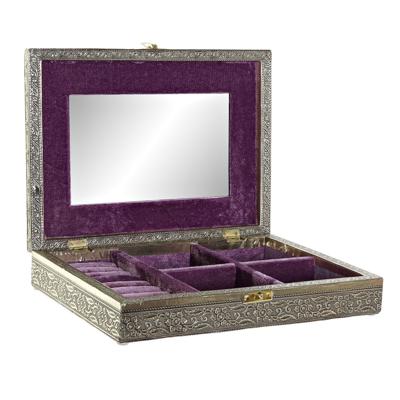 Aluminium sieradendoos/sieradenkist met lades 27,5 cm   -