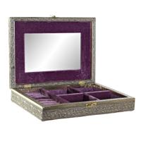 Aluminium sieradendoos/sieradenkist met lades 27,5 cm   - - thumbnail