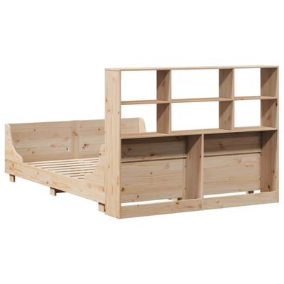 Bed met boekenkast zonder matras massief hout 160x200 cm - thumbnail