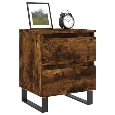 Nachtkastjes 2 st 40x35x50 cm bewerkt hout gerookt eikenkleurig