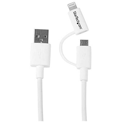 StarTech.com Apple Lightning- of Micro USB-naar-USB-kabel - 1 m, wit