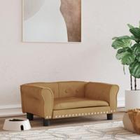 Hondenmand 70x45x30 cm fluweel bruin - thumbnail