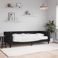 Slaapbank met matras 90x200 cm fluweel zwart - thumbnail