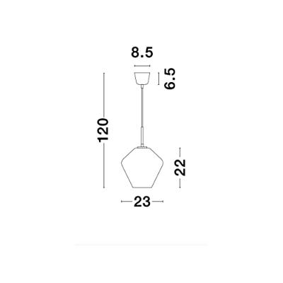 Lyora HanglampVeiro chroom glas Ø 23 x 22cm - 9724102