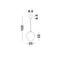 Lyora HanglampVeiro chroom glas Ø 23 x 22cm - 9724102 - thumbnail