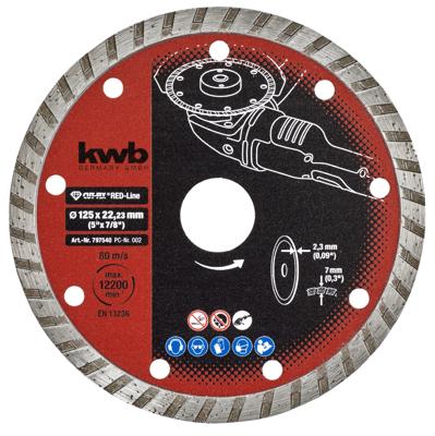 kwb 797540 Diamanten doorslijpschijf Diameter 125 mm Boordiameter 22 mm Marmer, Keramiek, Tegels 1 stuk(s) kwb 797540 Diamanten doorslijpschijf Diameter 125 mm Boordiameter 22 mm Marmer, Keramiek, Tegels 1 stuk(s)