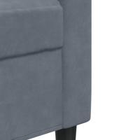 3-delige Loungeset met kussens en bolsters fluweel donkergrijs - thumbnail