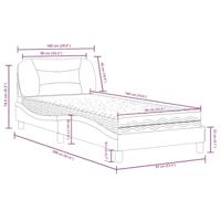 Bed met matras "Hvar" kunstleer bruin 90x190 cm - thumbnail