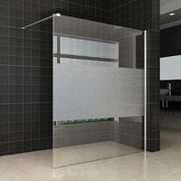 Douchewand Wiesbaden 140x200cm 8mm met Middenband NANO Glas - thumbnail
