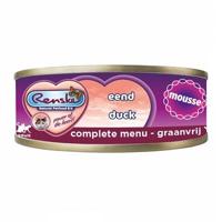 Renske Graanvrij mousse eend natvoer kat (blikjes) 1 tray (24 x 70 g) - thumbnail