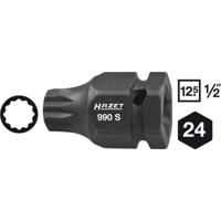 HAZET Krachtdopsleutelbit 990S-16 · 1/2 inch (12,5 mm) vierkant hol, 24 mm buitenzeskant · Binnenveeltandprofiel XZN · SW M16 - thumbnail