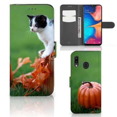 Samsung Galaxy A30 | Telefoonhoesje | Met pasjeshouder | Kitten