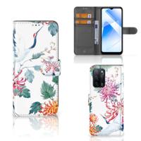 OPPO A16/A16s/A54s | Telefoonhoesje | Met pasjeshouder | Bird Flowers - thumbnail