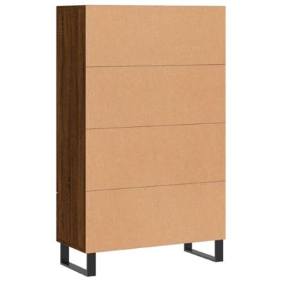 Hoge kast 69,5x31x115 cm bewerkt hout bruin eikenkleur