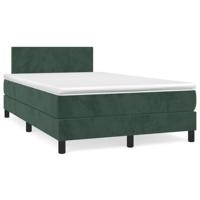 Boxspring met matras fluweel donkergroen 120x190 cm - thumbnail