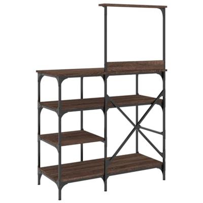 Bakkersrek 90x40x132 cm bewerkt hout en metaal bruin eikenkleur Bakkersrek 90x40x132 cm bewerkt hout en metaal bruin eikenkleur
