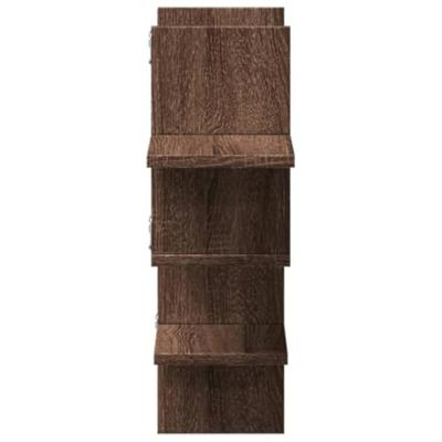 Wandschap 124,5x18x60,5 cm bewerkt hout bruin eikenkleurig