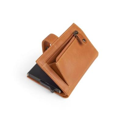 Pasjeshouder leer - met naam - Bruin