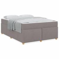 Bedframe met matras Taupe 140 x 200 cm Stof - thumbnail