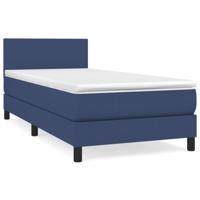 Boxspring met matras stof blauw 100x200 cm - thumbnail