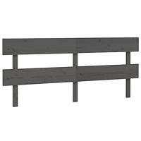 Hoofdbord 204x3x81 cm massief grenenhout grijs - thumbnail