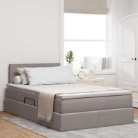 Opbergbed met matras met matras Taupe 120 x 200 cm Bewerkt hout - thumbnail