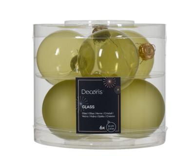 Kerstbal glas d6 cm pistache 6st kerst Decoris - Decoris Kerstbal glas d6 cm pistache 6st kerst Decoris - Decoris