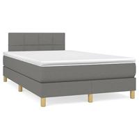 Boxspring met matras stof donkergrijs 120x200 cm - thumbnail
