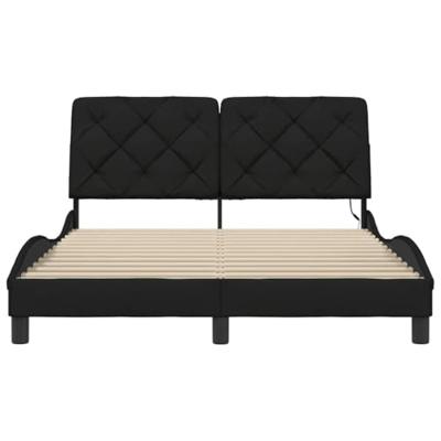 Bedframe met LED zonder matras 120x200 cm stof zwart